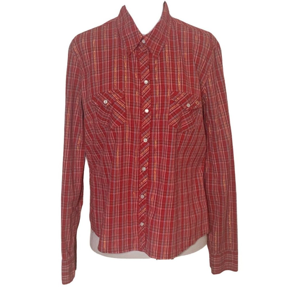 Abercrombie & Fitch Plaid Shirt Large Western Red Women’s Button Down Collared
